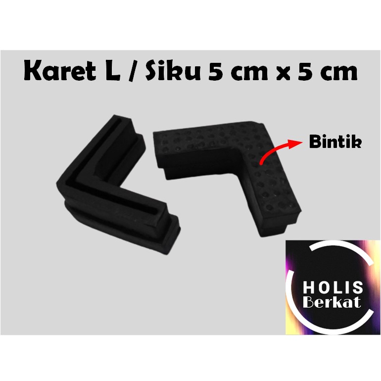 Karet L / Karet Siku 5 cm x 5 cm Hitam Bintik