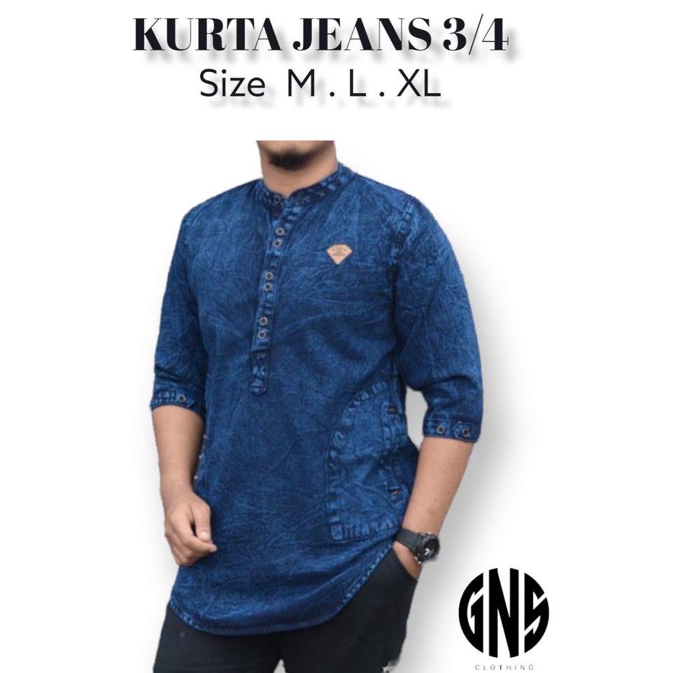 Kurta Pakistan Kurta Jeans Pria Kurta Pakistan 3/4 Kurta Jeans Dewasa Kemeja Kurta Pria Kemeja Kurta