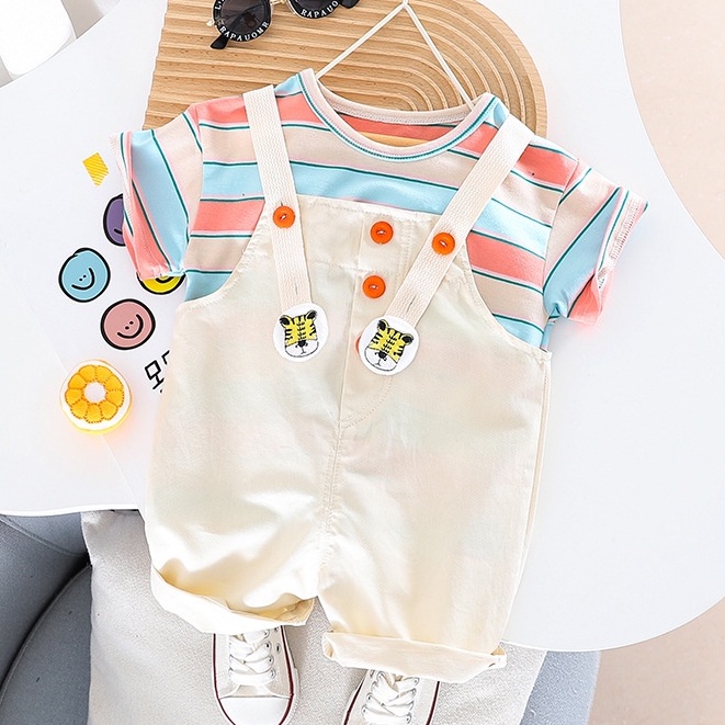 Setelan Overall Baju Kodok Anak Balita AXEL Korean Style Import