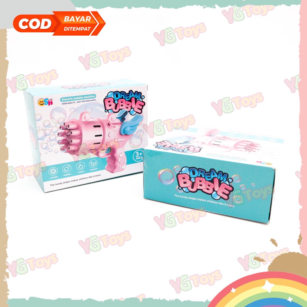 YGtoys Mainan Dream Bubble Gun Angel Sayap Gelembung Sabun Tembakan Balon Gatling Anak Elektrik Edukasi Edukatif