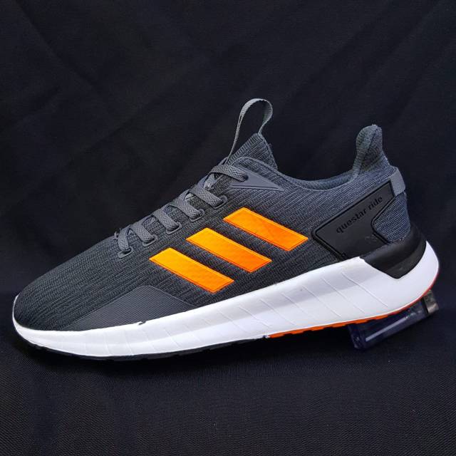 Sepatu Adidas Questar Ride Black White Hitam Putih Navy Sneakers Running Fitnes Srnam Pria Wanita