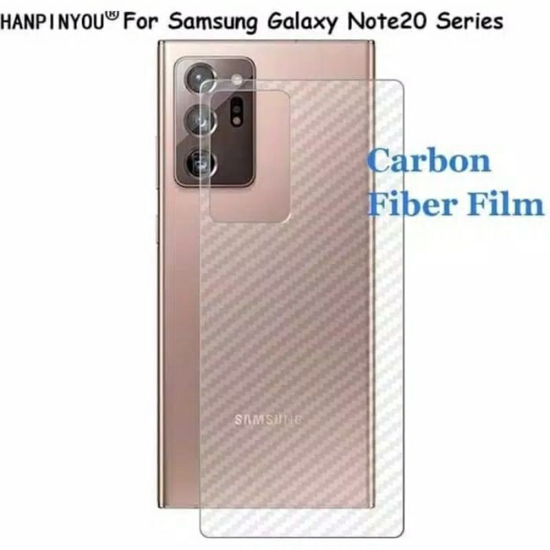 Anti Gores Skin Karbon Belakang Samsung Note 8 9 10 10+ 20 20 Ultra Screen Guard Plastik Karbon