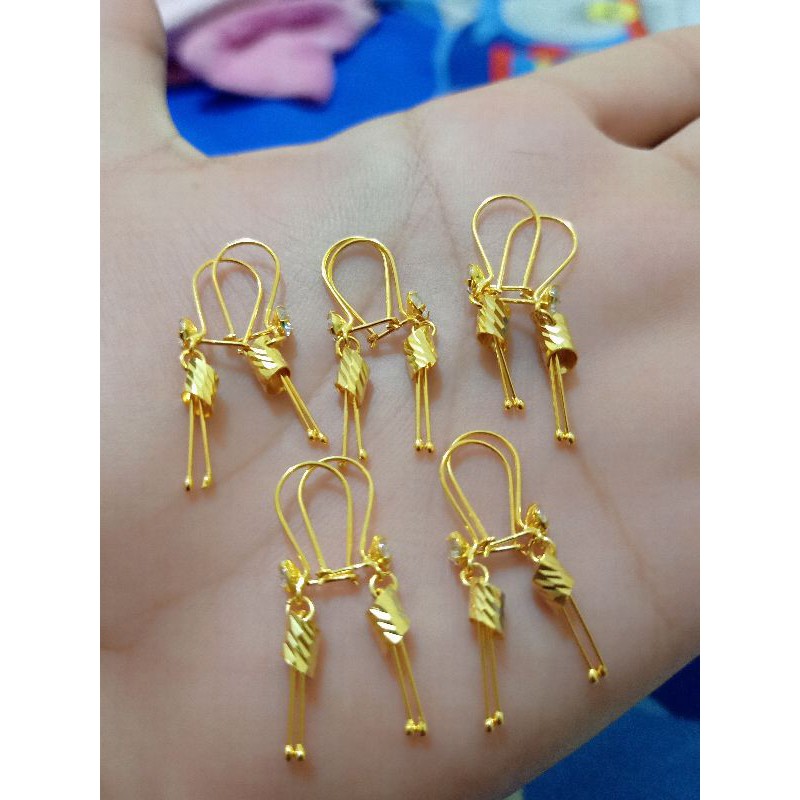 ANTING DEWASA KAIT BAMBU PERAK 925 LAPIS MAS 24K