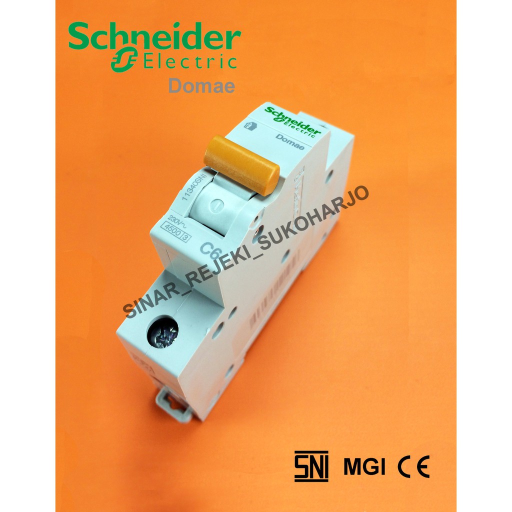 MCB SCHNEIDER DOMAE 1P 2A, 4A, 6A, 10A, 16A, 20A, 25A, 32A, 40A, 50A