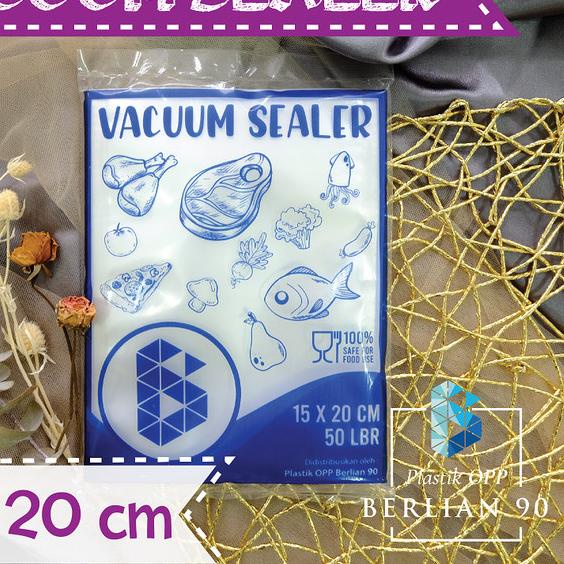 ▼ Plastik Vacuum Sealer 15x20 Cm / Plastik Vakum Sealer isi 50 Lbr ○