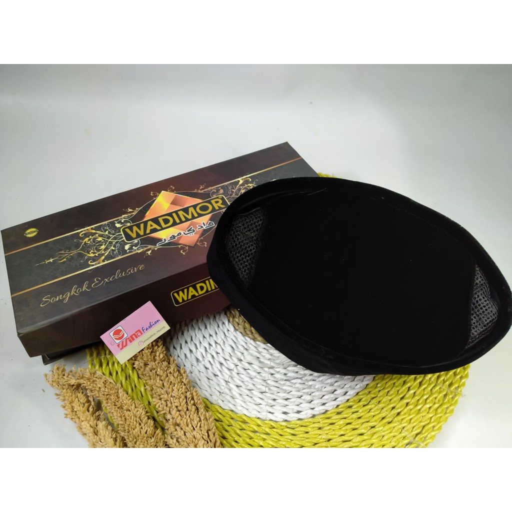 Peci songkok Wadimor Standar AC & Premium Luxury AC bahan bludru hitam