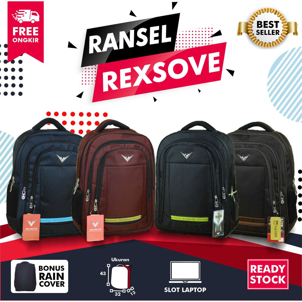 Tas Rexsove Distro Pria Ransel Punggung Sekolah SMP SMA Dewasa Laki-Laki Tas Laptop Multifungsi Awet
