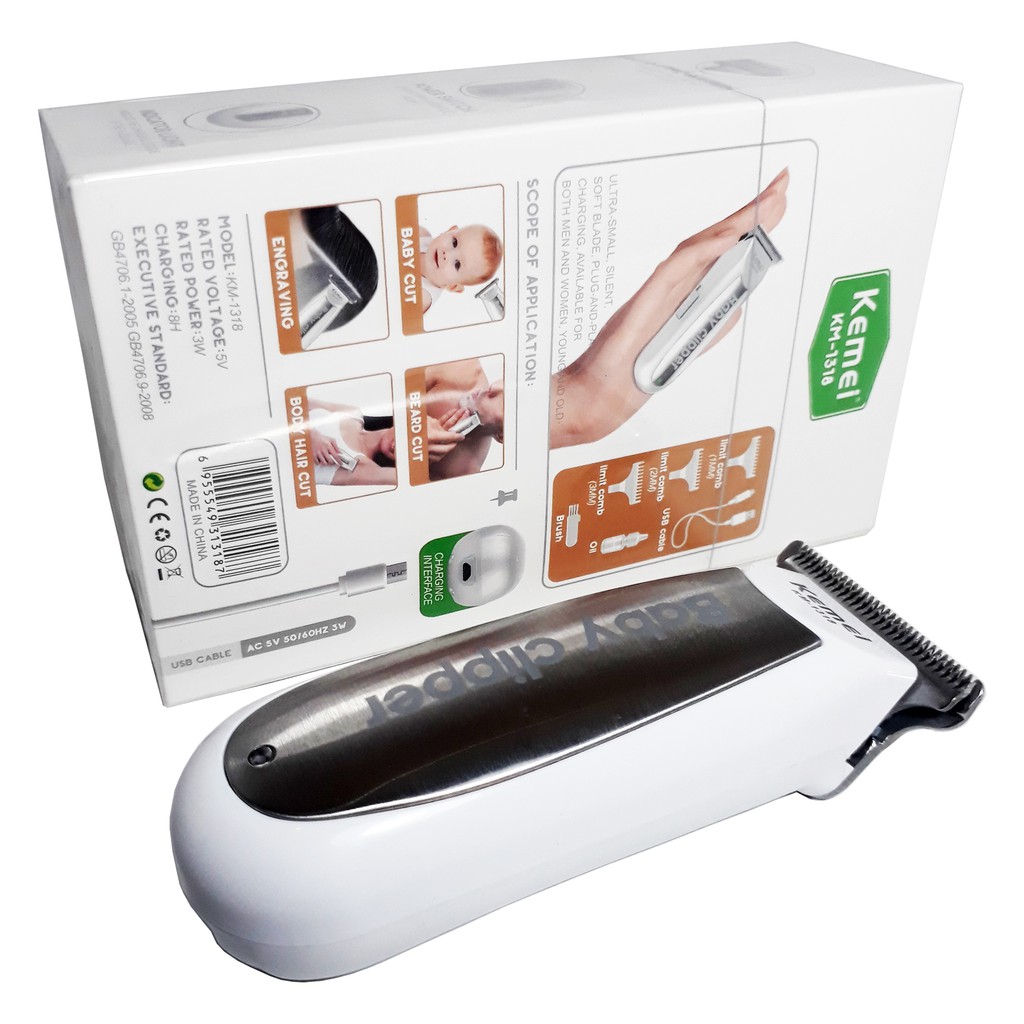 Kemei KM-1318 Baby Clipper Alat Cukur Rambut Cordless