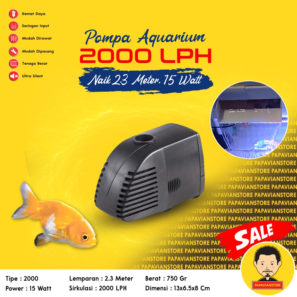 Mesin Pompa Celup Aquarium Aquascape Power Head - Ultra Low Watt Submersible Water Pump Super Silent