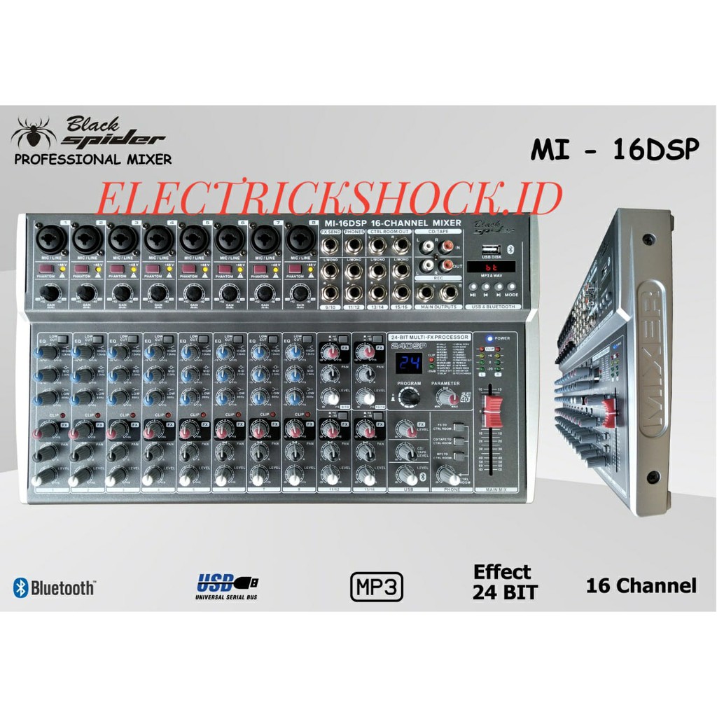 MIXER AUDIO BLACK SPIDER MI 16DSP BLACKSPIDER MI 16 DSP/ MI16DSP 16 CH