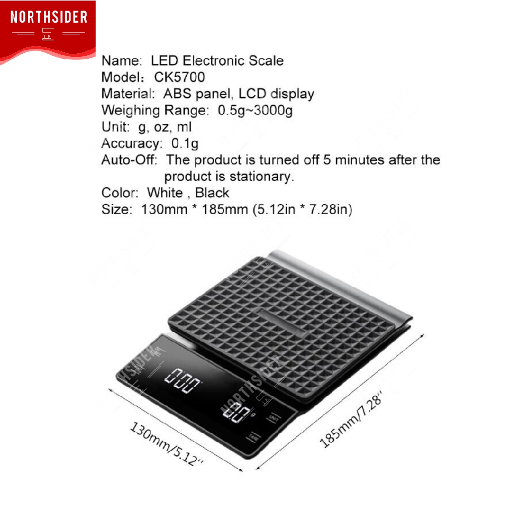 TIMBANGAN KOPI DIGITAL COFFEE SCALE 0.1g - TIMER - RUBBER MAT - EK6002