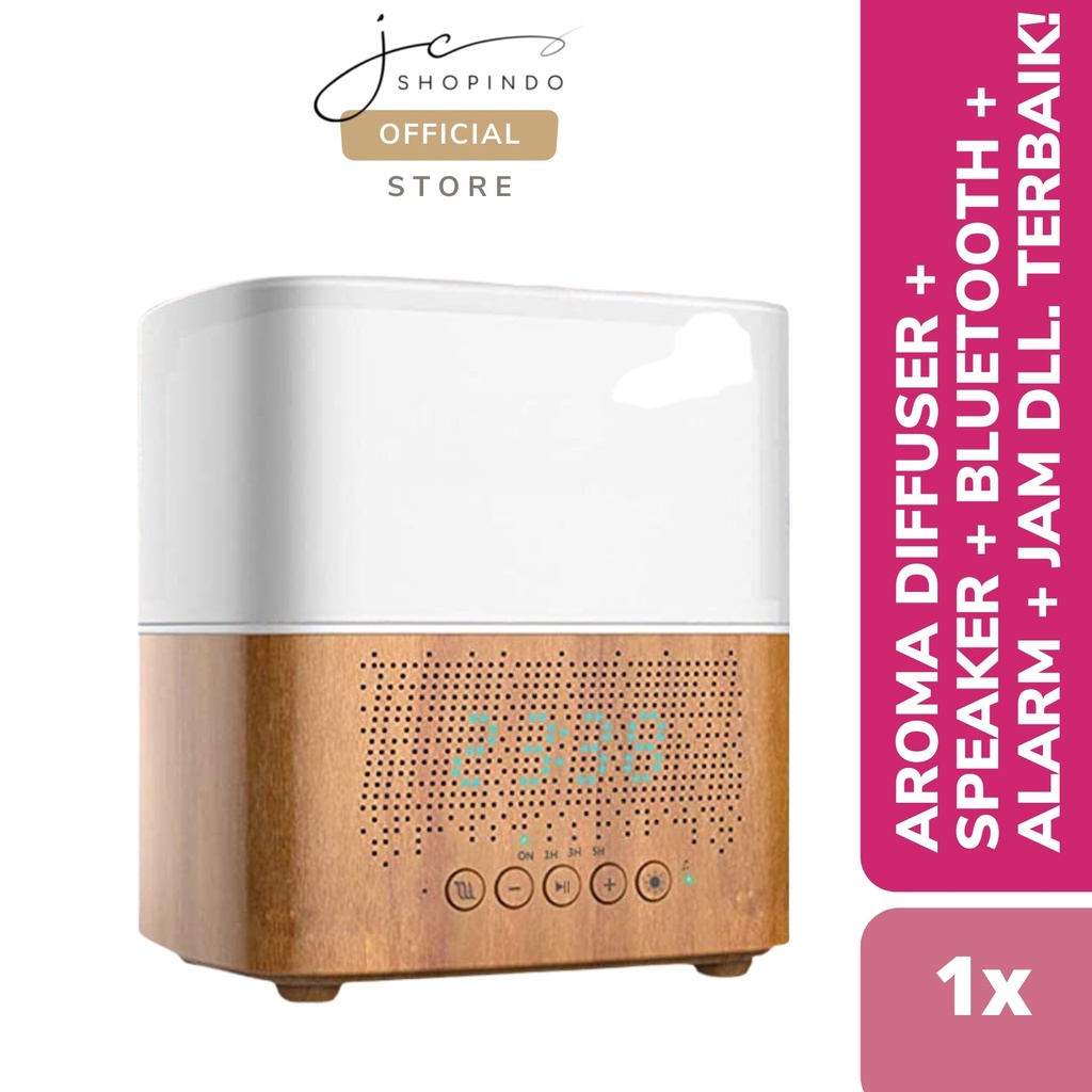 AROMA DIFFUSER - SPEAKER + BLUETHOOTH + ALARM + JAM + DLL. TERBAIK