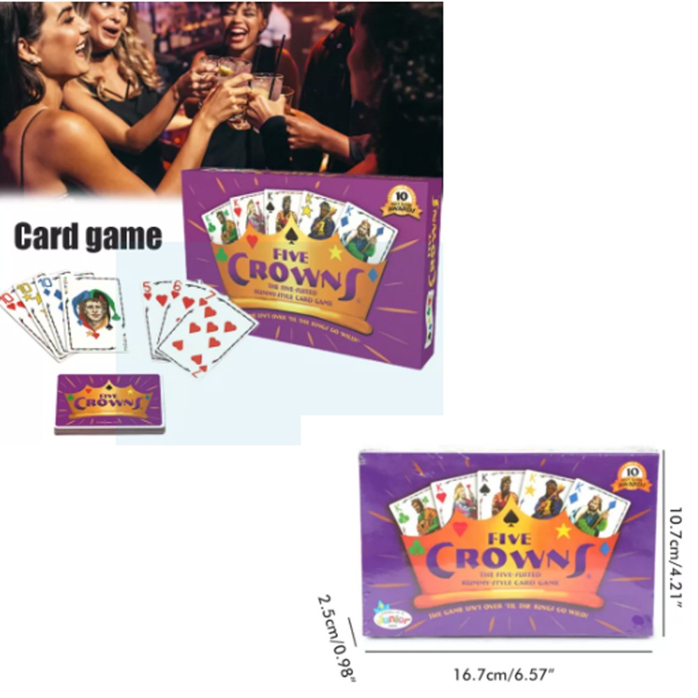 Five Crowns Card Game Board Games - A Rummy-style game with 5 suits Crown - NEW