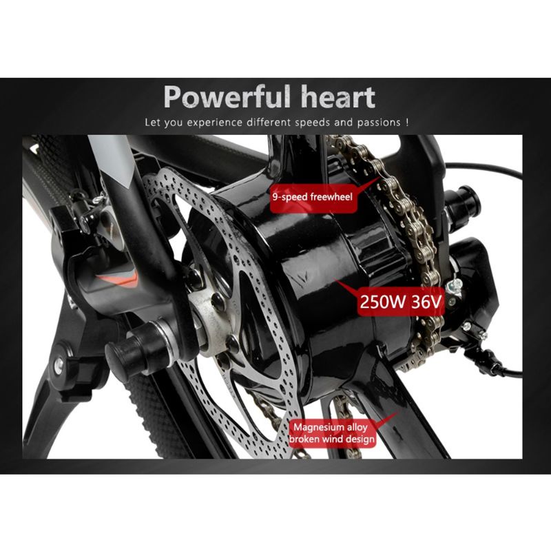 Lankeleisi Sepeda Gunung Elektrik Smart Moped 250W 36V 6.8AH - S600 - Black White