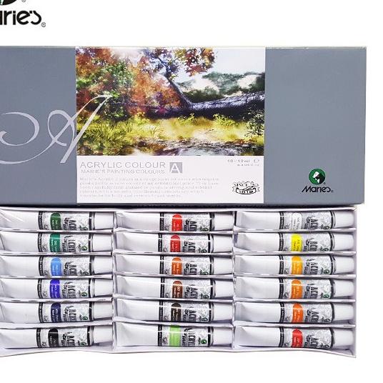 

Langsung kirim 12.12 Cat Akrilik Maries Acrylic Colour set 18 た