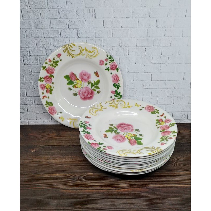 PIRING TATAKAN MELAMIN BUNGA 1 LUSIN PIRING KECIL MELAMIN PIRING MELAMIN KECIL