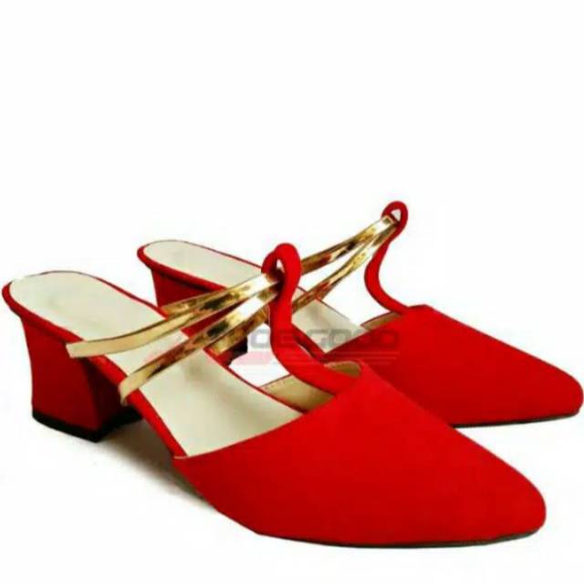 Alvira_shoes sandal slop hak tahu varian warna