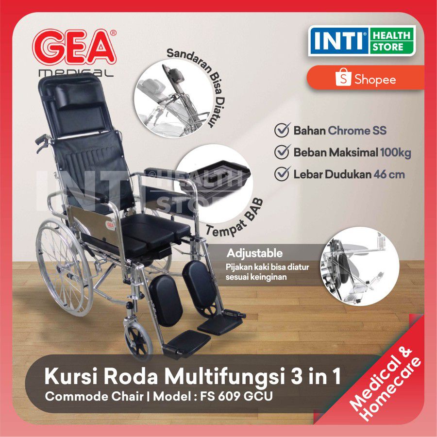 GEA | Kursi Roda 3 In 1 FS 609 GCU | Kursi Roda FS 609 GCU