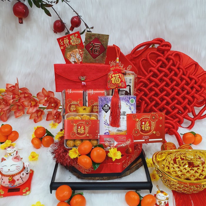 

Paket box dekorasi sakura hampers imlek cny parcel kado kue kering 5