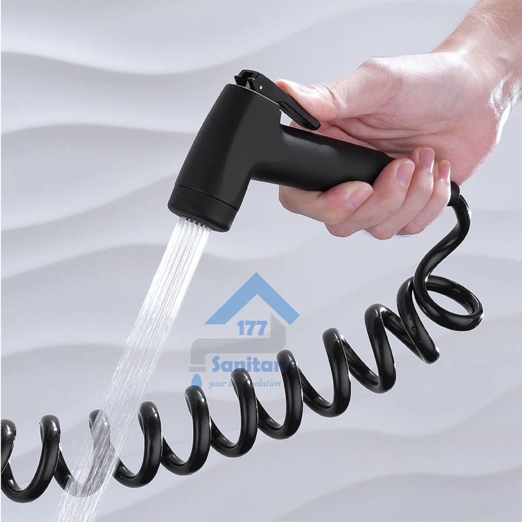 Jet Shower Bidet HITAM model angkat JS67-Shower cebok semprotan air jet washer 2 fungsi BLACK matte spiral kloset closet toilet sower  /J22