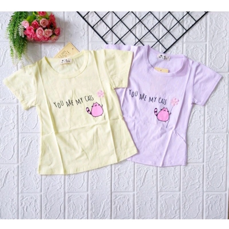 Kaos Anak Perempuan Import/ Atasan Anak Perempuan import/Kaos Anak Bayi/Kaos 100 Import 1-5 Tahun