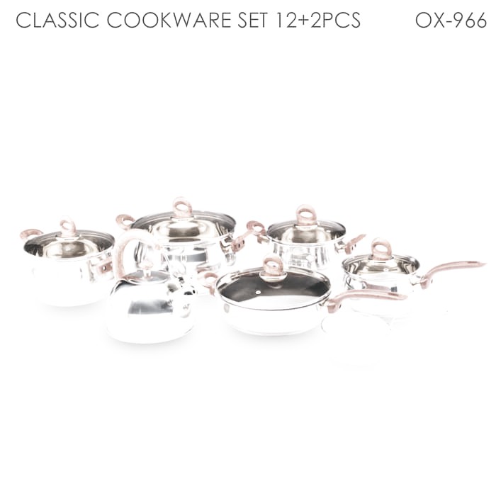 MEIGA Panci Listrik Multifungsi Free kukusan Steamer Stainlis OXONE Panci Classic Cookware Set G8W0