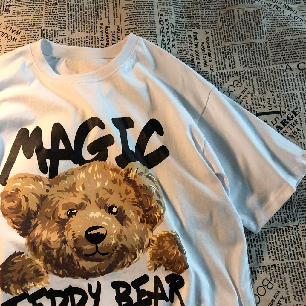 TC -Tshirt Oversize Wanita Motif Magic Bear - 100% Import