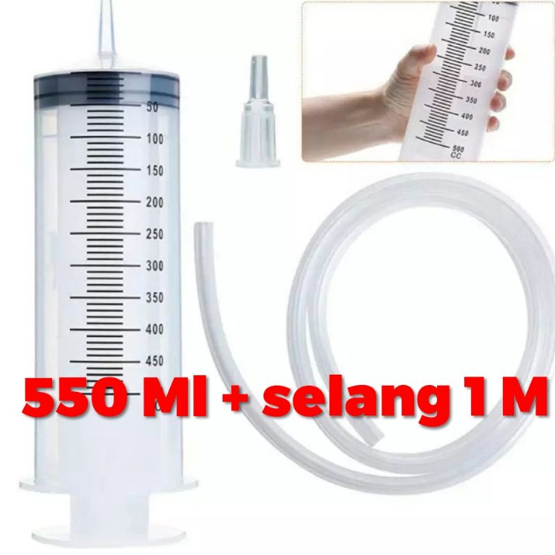 spuit syringe large suntikan jumbo 500 Ml 550 Ml suntikan mainan tanpa jarum selang suntikan