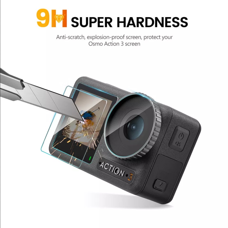 Startrc HD Protective Lens and Screen Tempered Glass for DJI Action 3