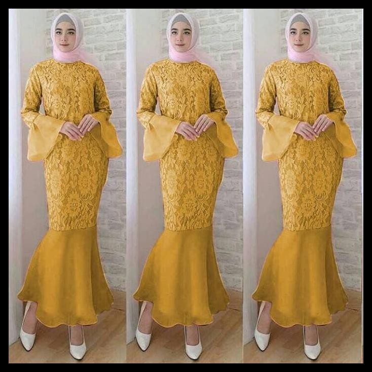 Diskon Maxi Dress Muslim/ Maxy Hijab Pesta Cantik - Mermaid (Vs) - Mocca Qr0682