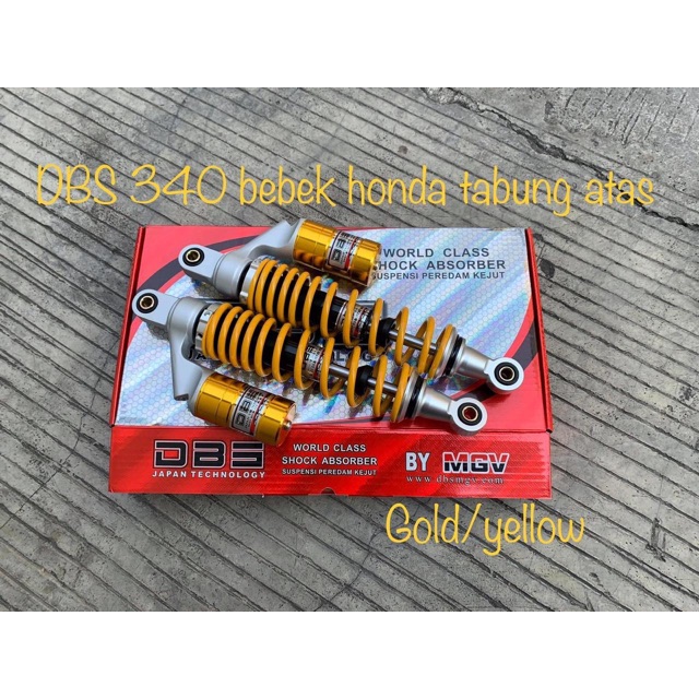 Shockbreaker shock 340mm supra x125 kharisma DBS tabung atas gold
