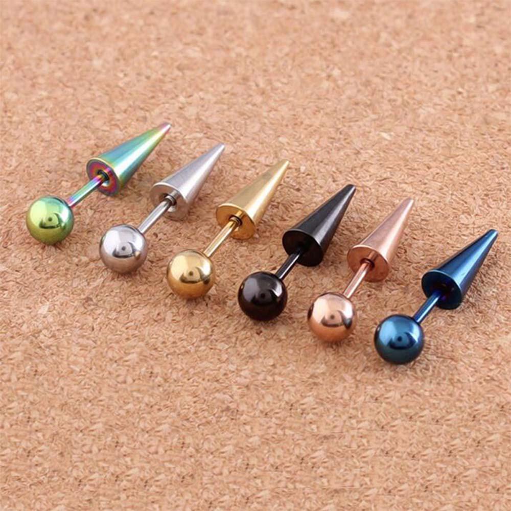 Anting Tindik Agustina 2pcs Wanita Spike Cone Tip Pria Fashion Jewelry