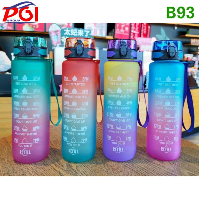 DC B( B093 ) BOTOL MINUM KOREA TUMBLER GRADASI MOTIVASI MINUM 1 LITER / HARGA GROSIR