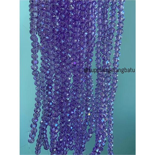 Crystal Ceko 6mm PURPLE QUARTZ ungu bening manik bakpao rondele craft