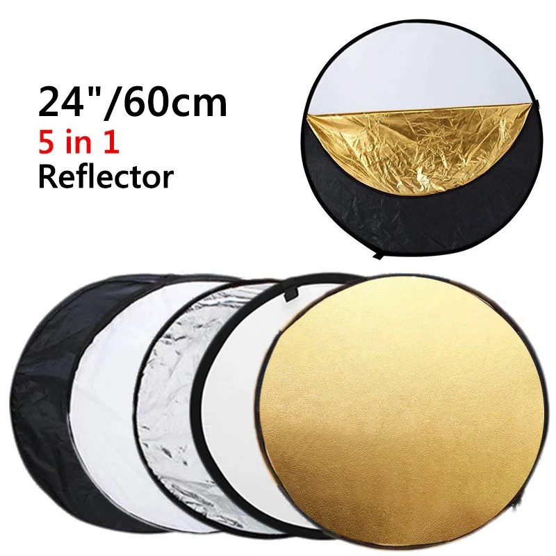 Reflector Foto Studio 60cm 5in1 Reflektor Lipat