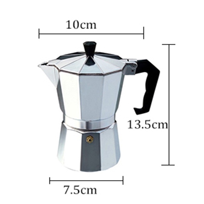 [50ML Aluminum Mocha Coffee Kettle ][European Octagonal  Coffee Maker][ Espresso Percolator Stovetop Mocha Pot][Portable Office Mocha Pot]