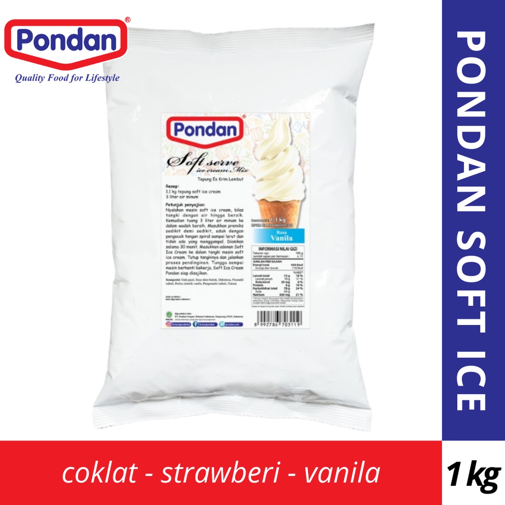 

ICE CREAM POWDER - TEPUNG ES KRIM PONDAN - BUBUK ES KRIM 1 KG - PONDAN ICE CREAM