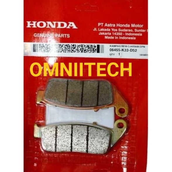06455-K33-D52 KAMPAS REM DISPAD PADSET DEPAN CBR250RRR