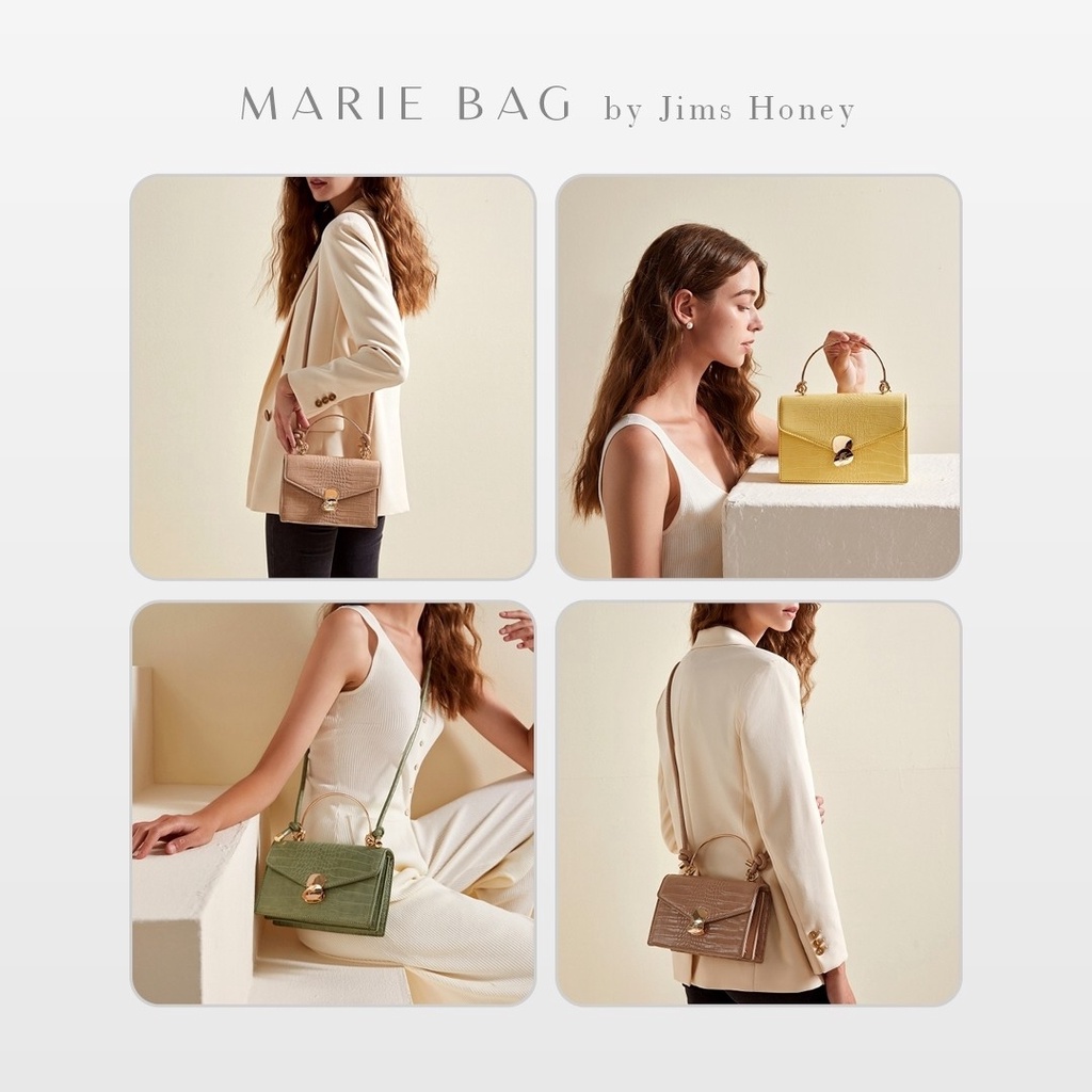 Marie Bag JimsHoney Original Tas Selempang Wanita Fashion Import Maru Clutch motif Croco realpic cod