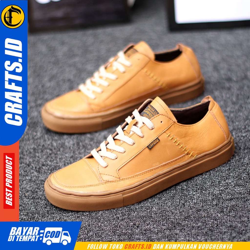 Crafts Dante - Sepatu Kulit Sneakers Casual Pria