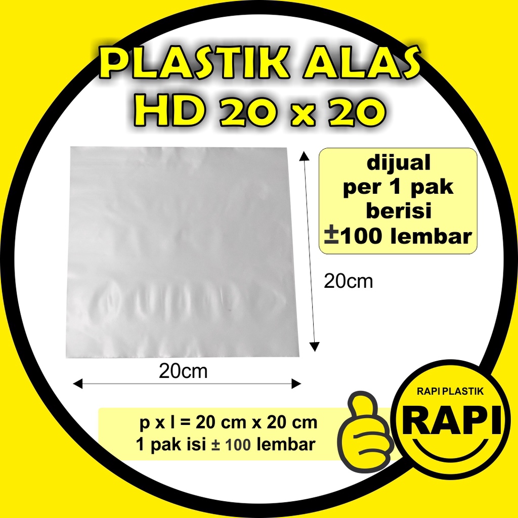 Plastik Alas HD 20x20 Untuk Alas Dus Kotak Box Styrofoam Kertas Nasi