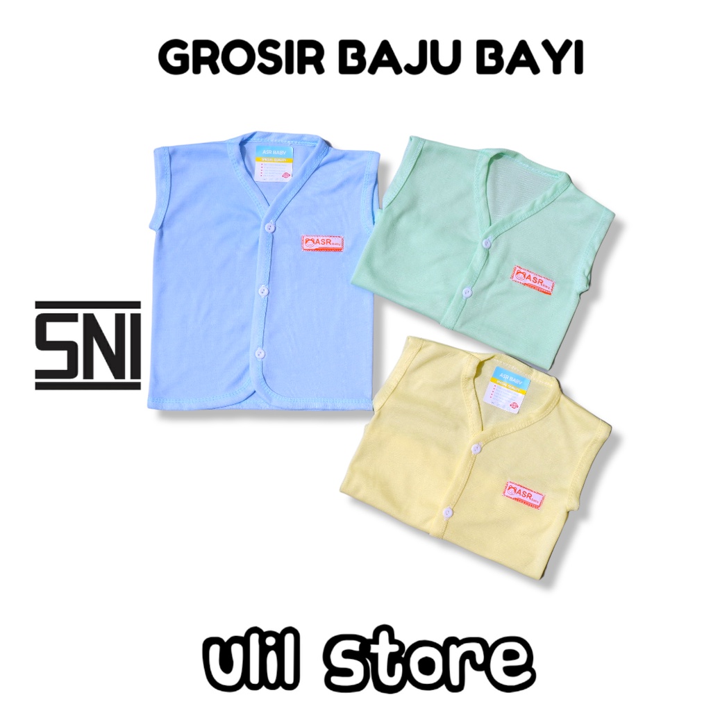 6PC (3 Stel) Grosir Baju Bayi Kutung Newborn Arista Baby Polos Usia 0-4 Bulan-7