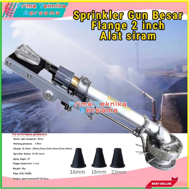 Sprinkler big gun besar flange 2 inch | alat siram pertanian