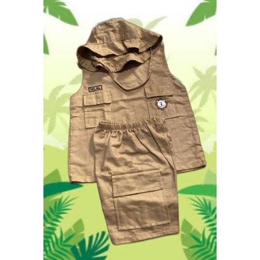 BAJU SAFARI ANAK / GRATIS NAMA ANAK / SAFARI SET ZOO /BAJU CUSTOM ANAK /BAJU SAFARI /BAJU ZOOKEEPER /BAJU ANAK /BAJU BAYI