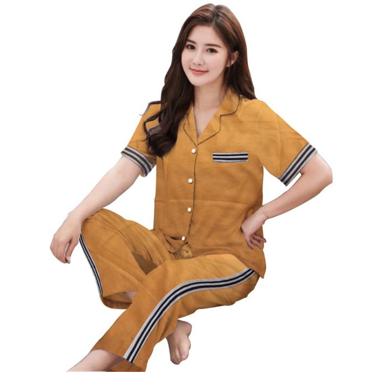 PIYAMA CP SATIN EMBOS-Cp pita kuning