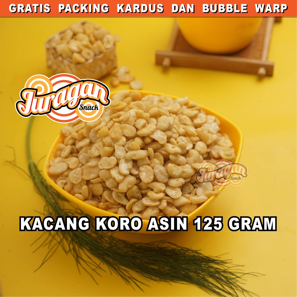 KACANG KORO ASIN 125 gram snack kiloan makanan ringan jajanan cemilan camilan asin gurih murah