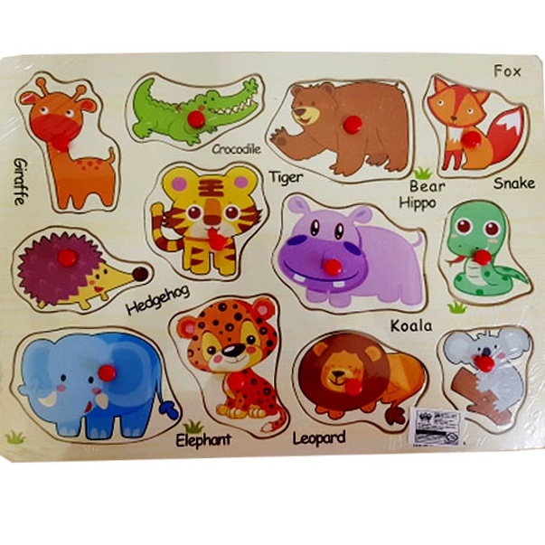 (BISA COD) Mainan Edukasi anak Puzzle Kayu Animal/ Mainan Bongkar Pasang 22-8 JIGSAW PUZZLE KAYU KNOB MAINAN KAYU EDUKASI EDUKATIF ANAK BAYI BALITA-NO 2