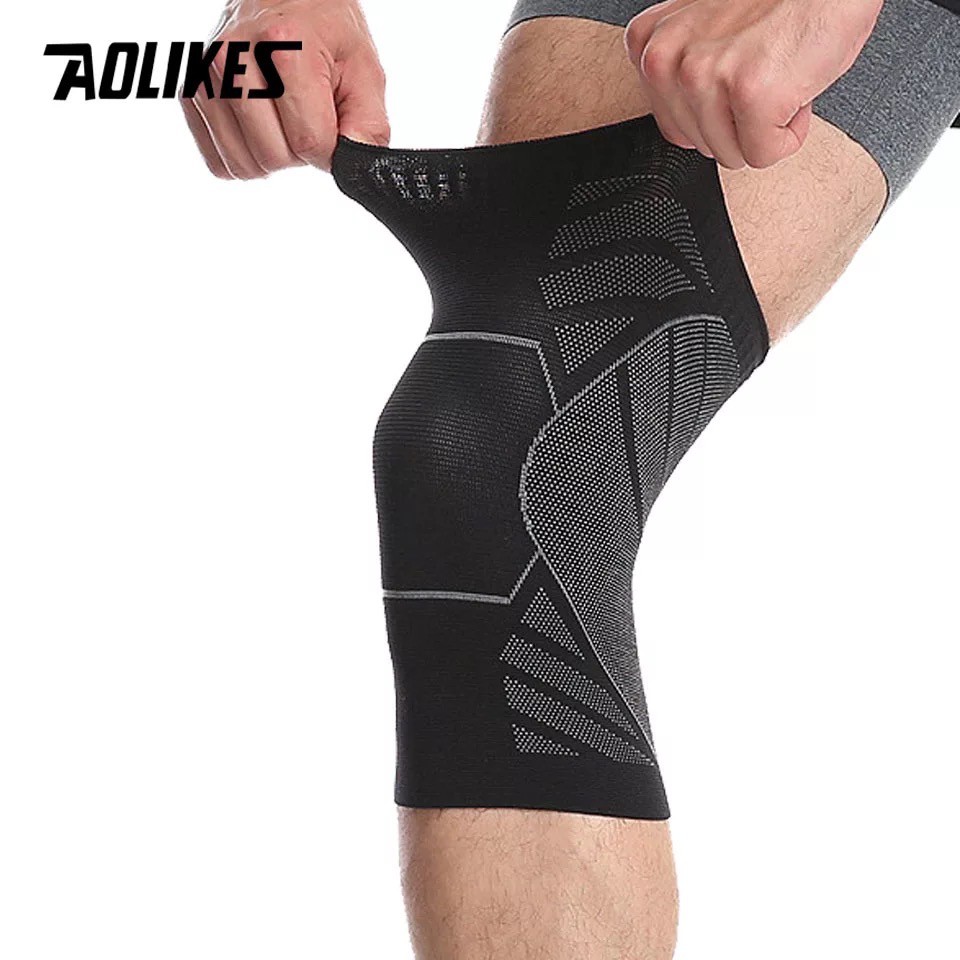 AOLIKES 7710 Premium Knee Sleeve Stylish Kneepad Brace Support - Deker Pelindung Lutut Kaki Olahraga