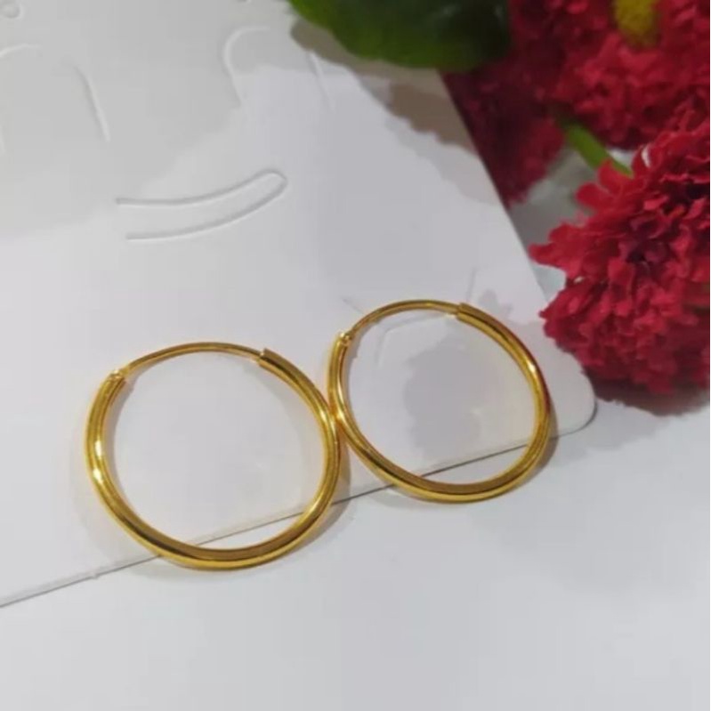 ANTING WANITA TITANIUM GOLD TERBARU SIMPLE ANTI KARAT DAN TIDAK LUNTUR