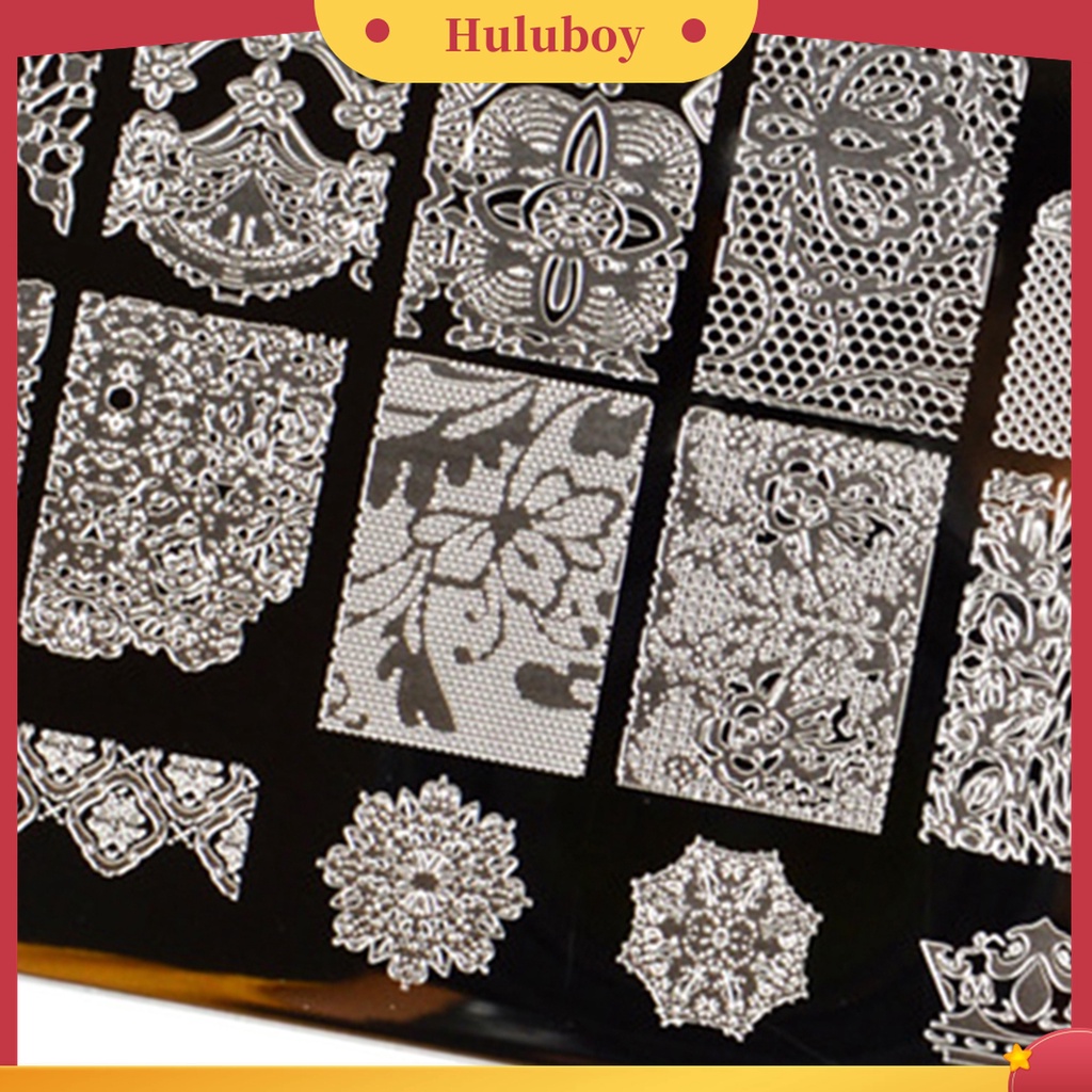 Huluboy Huluboy♡ Plat Stempel Kuku Motif Natal Bahan Stainless Steel Untuk Salon